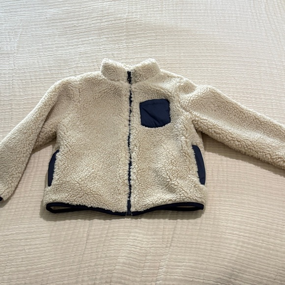 Janie & Jack Sherpa Jacket with Navy Accents - Picture 3 of 7